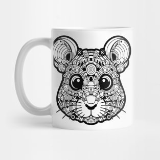 Biomechanical Mouse: An Advanced Futuristic Graphic Artwork with Abstract Line Patterns Mug